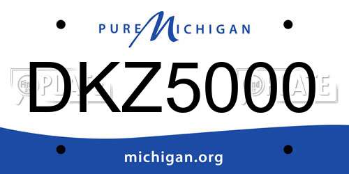 DKZ5000 Michigan License Plate