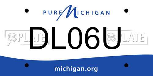 DL06U Michigan License Plate