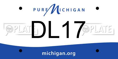 DL17 Michigan License Plate