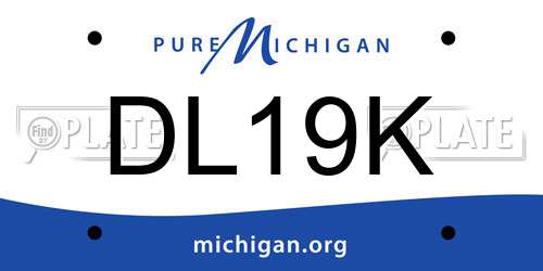 DL19K Michigan License Plate