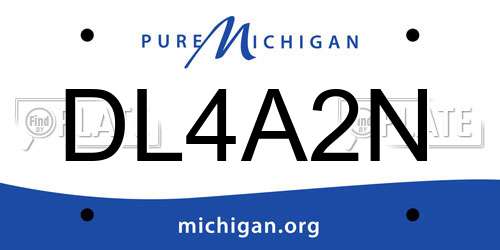 DL4A2N Michigan License Plate