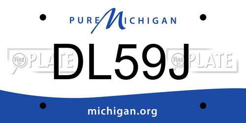 DL59J Michigan License Plate