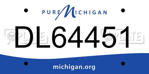 DL64451 Michigan License Plate