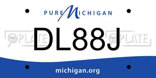DL88J Michigan License Plate