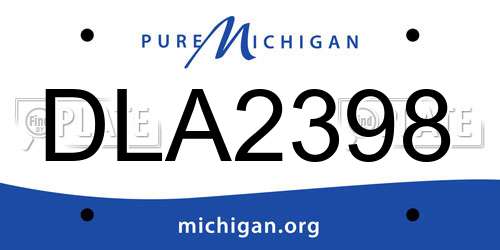 DLA2398 Michigan License Plate