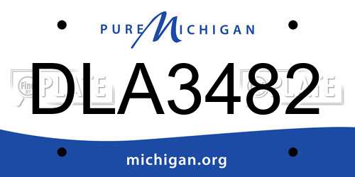 DLA3482 Michigan License Plate
