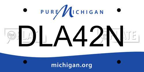 DLA42N Michigan License Plate