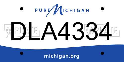 DLA4334 Michigan License Plate