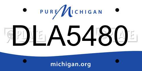 DLA5480 Michigan License Plate
