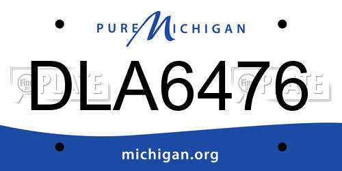DLA6476 Michigan License Plate