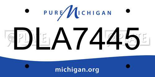 DLA7445 Michigan License Plate