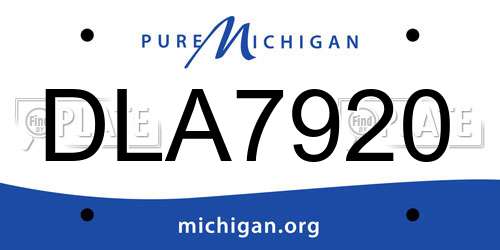 DLA7920 Michigan License Plate