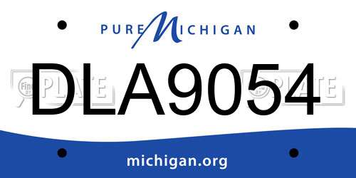 DLA9054 Michigan License Plate