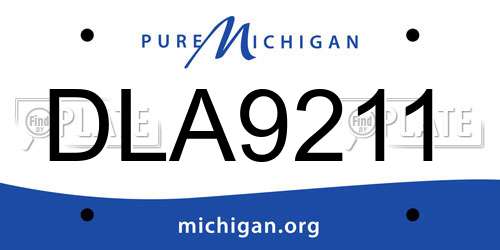 DLA9211 Michigan License Plate