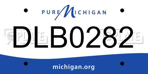 DLB0282 Michigan License Plate