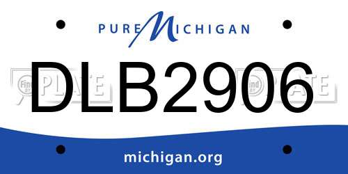 DLB2906 Michigan License Plate