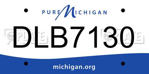 DLB7130 Michigan License Plate
