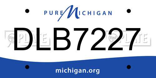 DLB7227 Michigan License Plate
