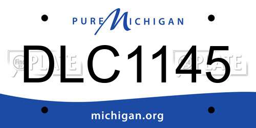 DLC1145 Michigan License Plate
