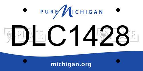 DLC1428 Michigan License Plate