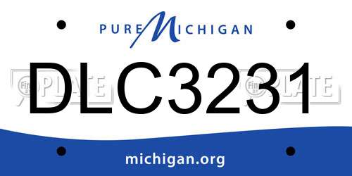 DLC3231 Michigan License Plate