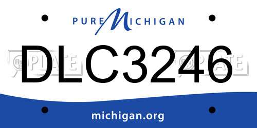 DLC3246 Michigan License Plate