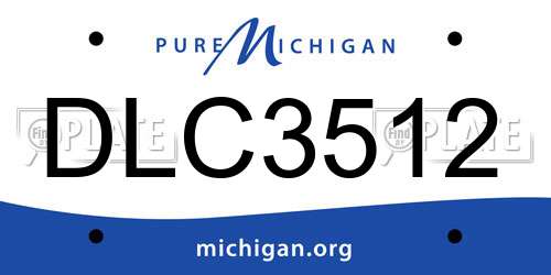 DLC3512 Michigan License Plate