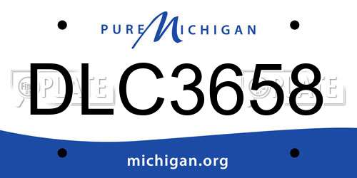 DLC3658 Michigan License Plate