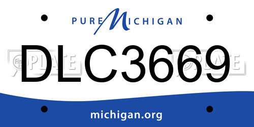 DLC3669 Michigan License Plate