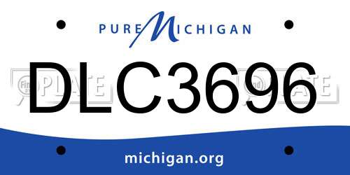 DLC3696 Michigan License Plate