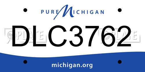 DLC3762 Michigan License Plate
