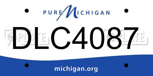 DLC4087 Michigan License Plate