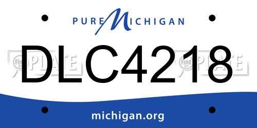 DLC4218 Michigan License Plate