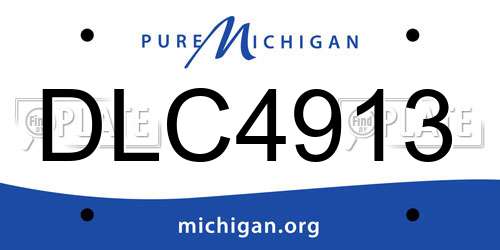 DLC4913 Michigan License Plate