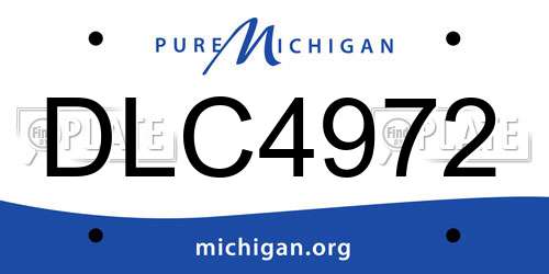 DLC4972 Michigan License Plate
