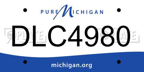DLC4980 Michigan License Plate