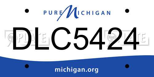 DLC5424 Michigan License Plate