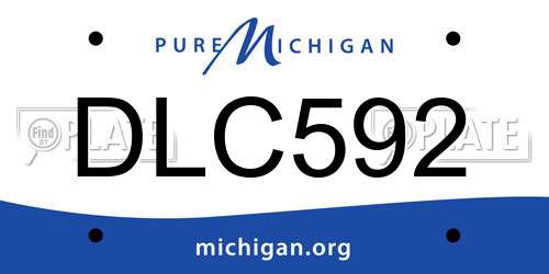 DLC592 Michigan License Plate