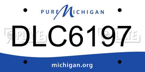 DLC6197 Michigan License Plate