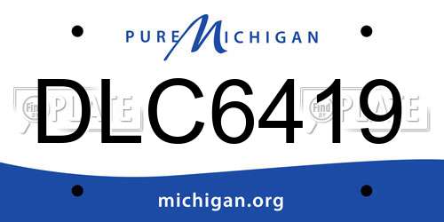 DLC6419 Michigan License Plate