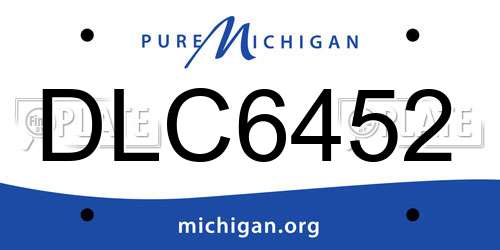 DLC6452 Michigan License Plate