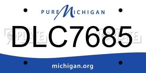 DLC7685 Michigan License Plate