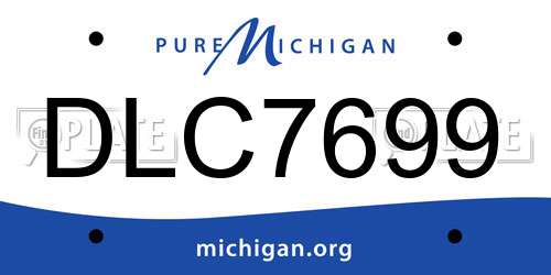 DLC7699 Michigan License Plate