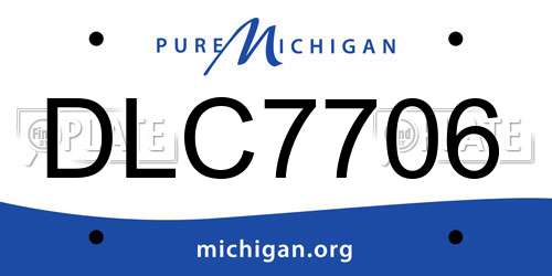 DLC7706 Michigan License Plate