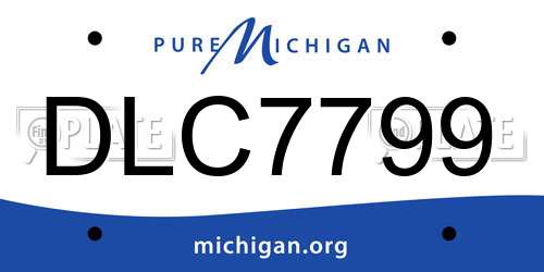 DLC7799 Michigan License Plate