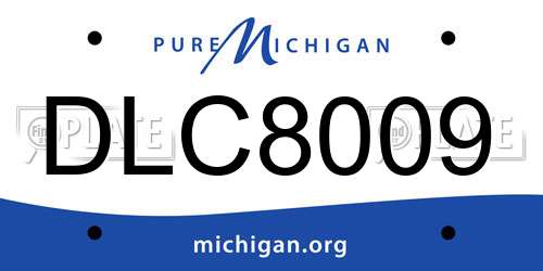 DLC8009 Michigan License Plate