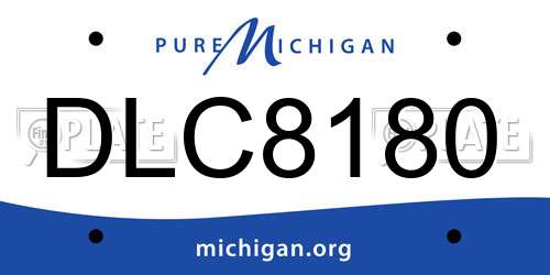 DLC8180 Michigan License Plate