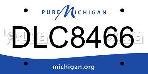 DLC8466 Michigan License Plate