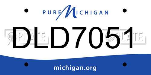 DLD7051 Michigan License Plate