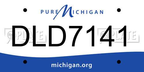 DLD7141 Michigan License Plate